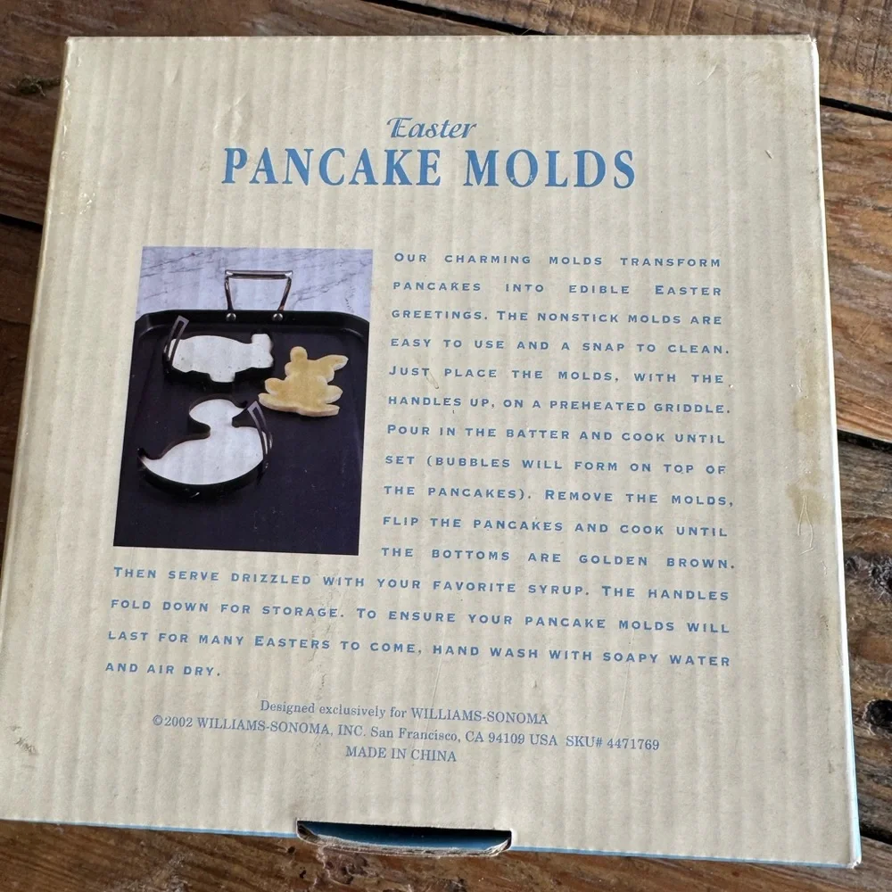 Williams Sonoma Easter Pancake Molds - Blue and White Packaging